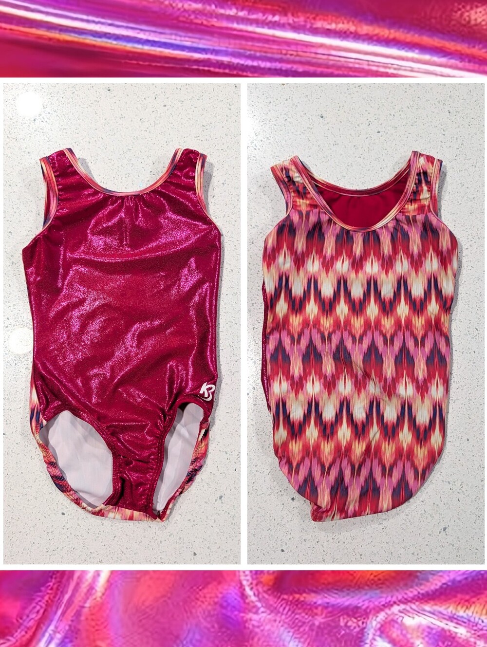 FLIPSIDE KBee Gymnastics Dance Leotard CXS Extra Small Mystique RASPBERRY ZigZag